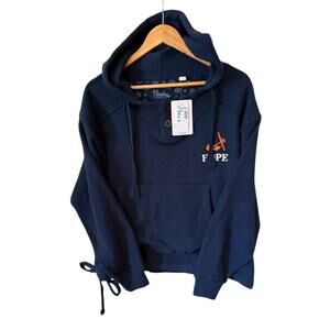 Pressbox Blue Hooded Hope Pullover Women's Size Small NWT